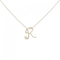 K18YG イニシャルR ダイヤモンド ネックレス 0.02CT