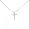 K18YG クロス ダイヤモンド ネックレス 0.16CT