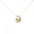 K18YG ムーン ルチルクオーツ ネックレス 3.88CT