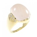 K18YG ローズクオーツ リング 10.77CT