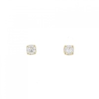 K18YG ソリティア ダイヤモンド ピアス 0.30CT