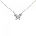 K18YG バタフライ ダイヤモンド ネックレス 0.1CT