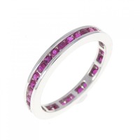 K18WG フルエタニティ ルビー リング 1.00CT