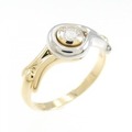 K18YG/PT ダイヤモンド リング 0.18CT