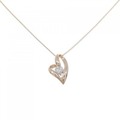K18PG/750PG ハート ダイヤモンド ネックレス 0.10CT