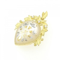 K18YG/K18WG リーフ マザーオブパール ペンダント