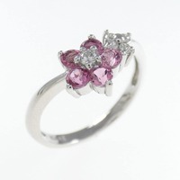 K14WG フラワー トルマリン リング