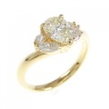 K18YG ダイヤモンド リング 0.772CT VLY SI1 ペアシェイプ