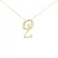 K18YG ナンバー2 ダイヤモンド ネックレス 0.17CT
