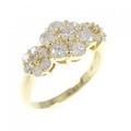 K18YG フラワー ダイヤモンド リング 1.05CT