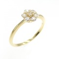K18YG フラワー ダイヤモンド リング 0.30CT