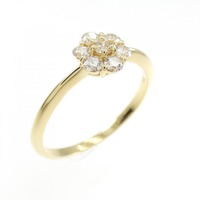 K18YG フラワー ダイヤモンド リング 0.30CT
