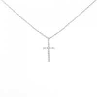 ポンテヴェキオ クロス ダイヤモンド ネックレス 0.18CT