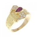 K18YG ルビー リング 0.35CT