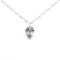 エスジェーエックス スカル ダイヤモンド ネックレス 0.04CT