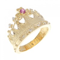 K18YG クラウン ルビー リング