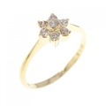 K18YG フラワー ダイヤモンド リング 0.15CT