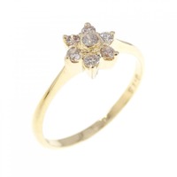 K18YG フラワー ダイヤモンド リング 0.15CT