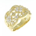 K18YG フラワー ダイヤモンド リング 0.70CT