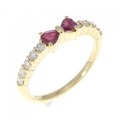 K18YG リボン ルビー リング 0.23CT