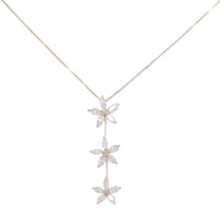 K18PG フラワー ダイヤモンド ネックレス 1.50CT