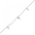 K18WG クロス ダイヤモンド ブレスレット 0.12CT