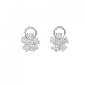 K18WG フラワー ダイヤモンド ピアス 2.22CT