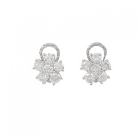 K18WG フラワー ダイヤモンド ピアス 2.22CT