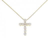 K18YG クロス ダイヤモンド ネックレス 1.00CT