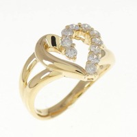 K18YG ハート ダイヤモンド リング 0.37CT