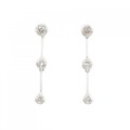 K18WG/K14WG スリーストーン ダイヤモンド ピアス 0.30CT