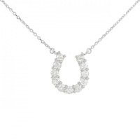 【新品】PT ホースシュー ダイヤモンド ネックレス 0.352CT