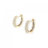 K18YG フープ ダイヤモンド ピアス 0.20CT