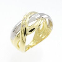 K18YG/PT ダイヤモンド リング 0.02CT