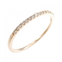 K18PG ハーフエタニティ ダイヤモンド リング 0.13CT