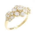 K18YG フラワー ダイヤモンド リング 1.00CT
