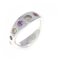 K18WG サファイヤ リング 0.50CT 拡散処理未検査