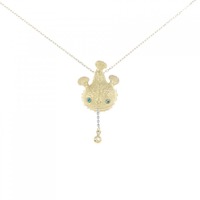 K18YG/PT アクアマリン ネックレス 0.09CT