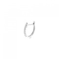 K18WG フープ ダイヤモンド ピアス 0.10CT 片耳