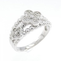 K18WG フラワー ダイヤモンド リング 0.16CT