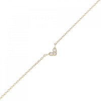 K18YG ハート ダイヤモンド ブレスレット 0.02CT