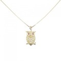 K18YG フクロウ ルビー ネックレス 0.07CT