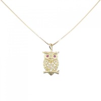 K18YG フクロウ ルビー ネックレス 0.07CT