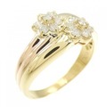 K18YG/K18PG フラワー ダイヤモンド リング 0.30CT