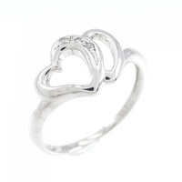 K10WG ハート ダイヤモンド リング 0.01CT