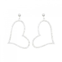 K18WG/K14WG ハート ダイヤモンド ピアス 0.57CT