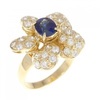 K18YG フラワー サファイヤ リング 0.75CT