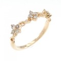 K18PG フラワー ダイヤモンド リング 0.15CT