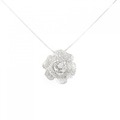 K18WG フラワー ダイヤモンド ネックレス 0.76CT
