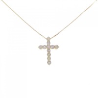 K18YG クロス ダイヤモンド ネックレス 0.80CT